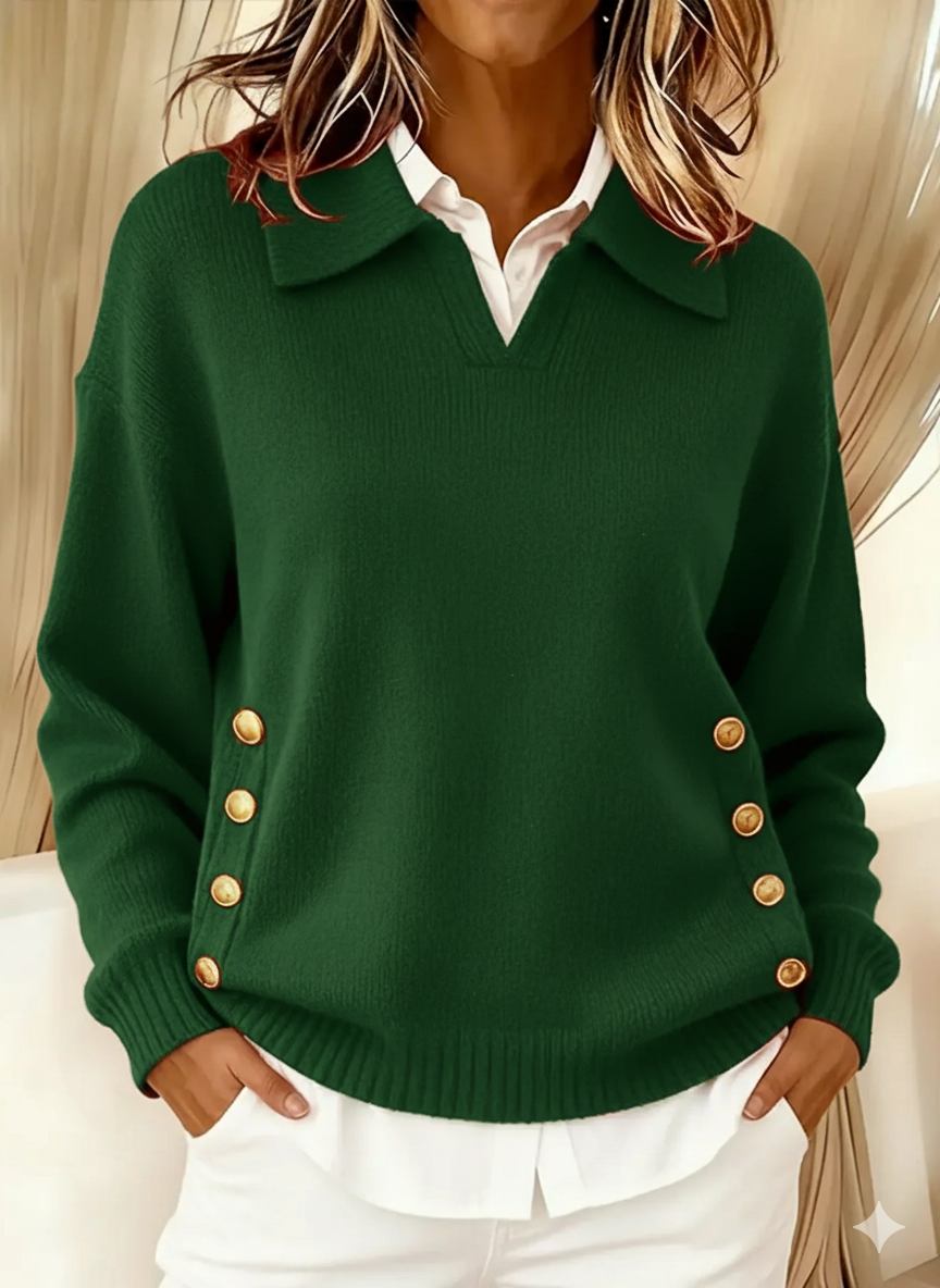Victoria | Polo Collar Knit Sweater