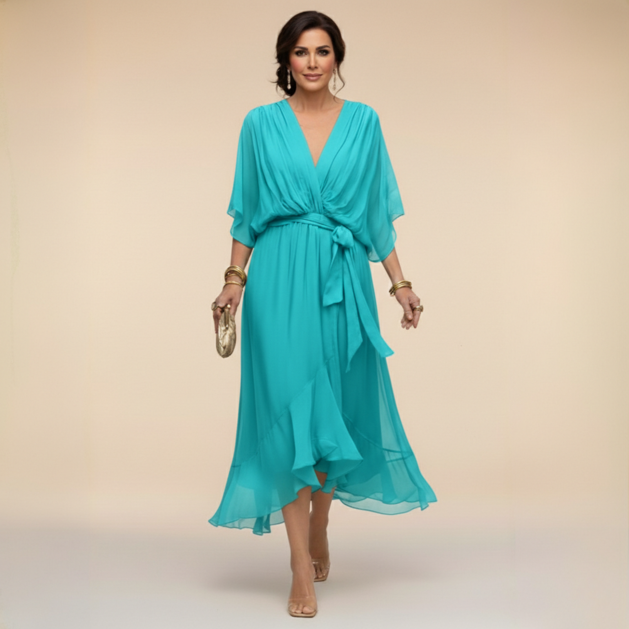Monica | V-Neck Chiffon Dress