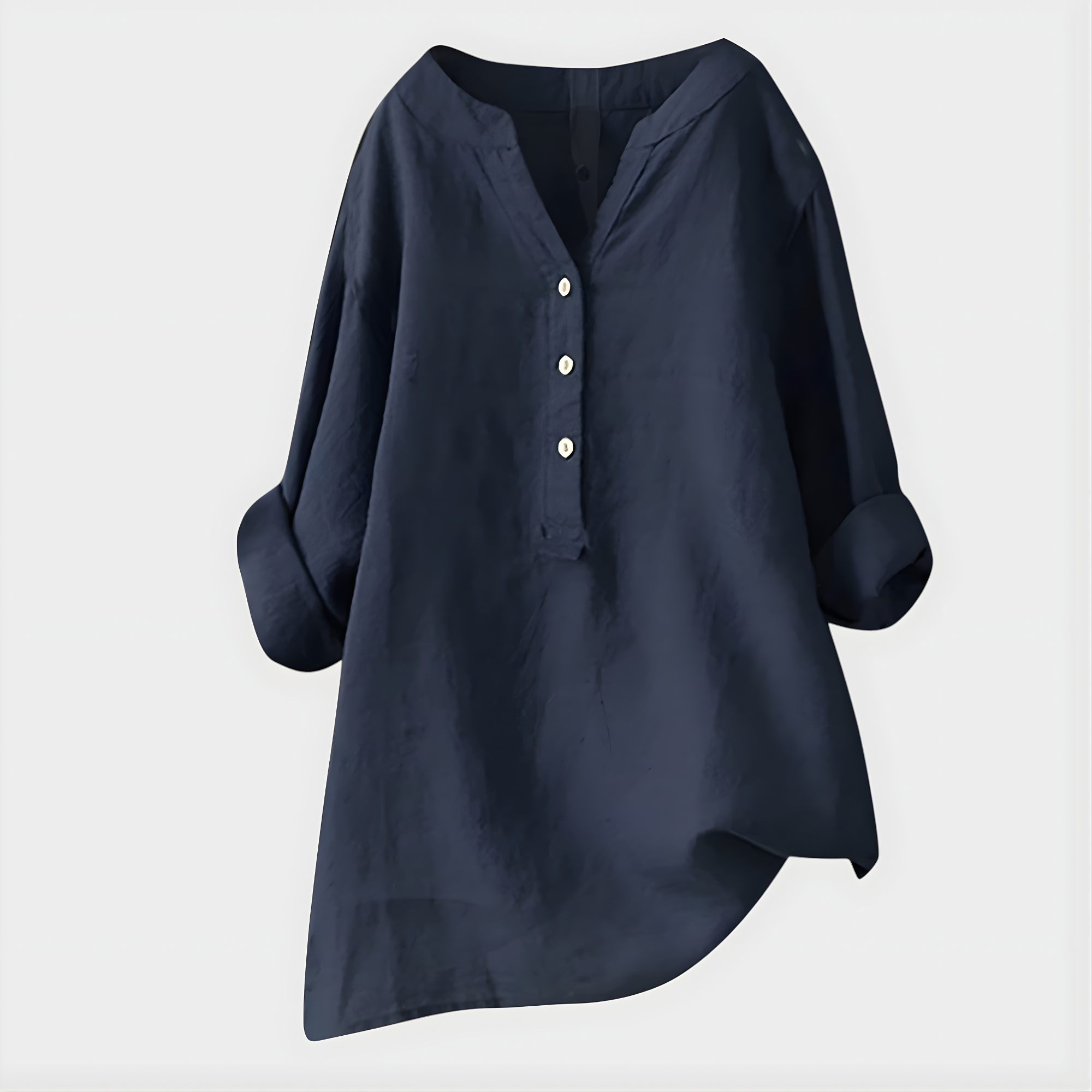 Veronique | Cotton-Linen V-Neck Blouse