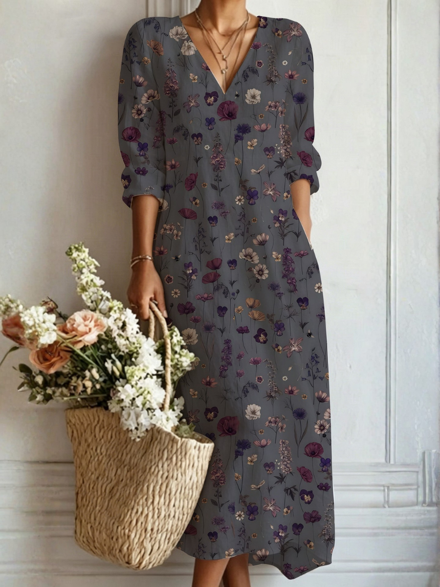 Boho Tropical Print Maxi Dress
