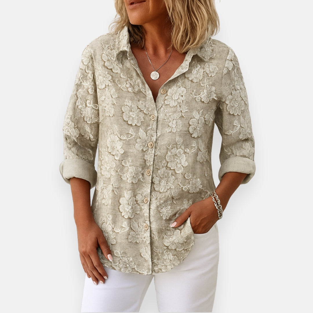 Arabella | Floral Jacquard Blouse