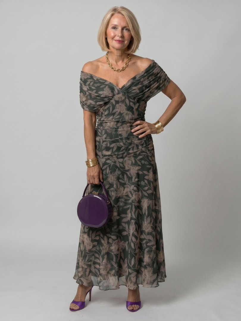 Danae | Off Shoulder Flow Midi Dress