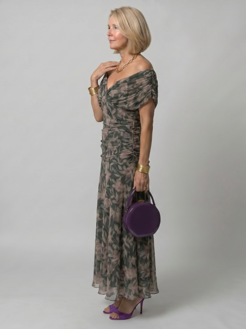 Danae | Off Shoulder Flow Midi Dress