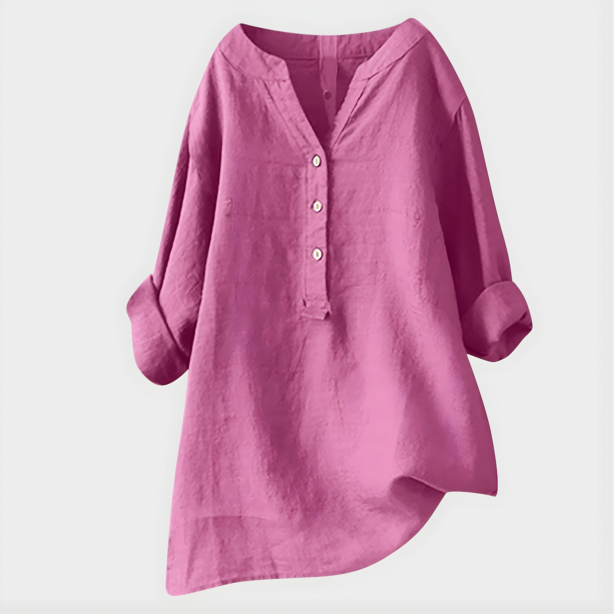 Veronique | Cotton-Linen V-Neck Blouse