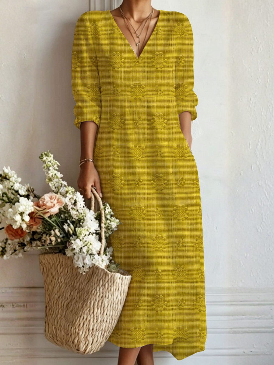 Boho Abstract Print Maxi Dress