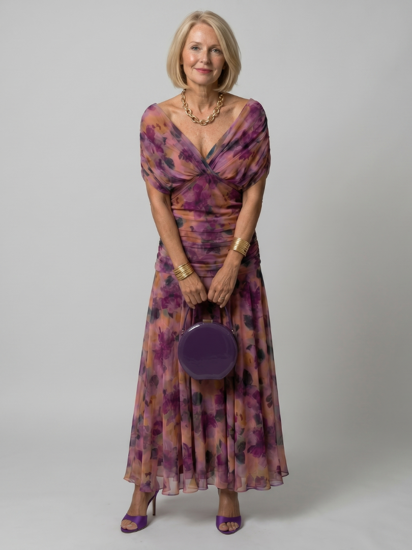 Danae | Off Shoulder Flow Midi Dress