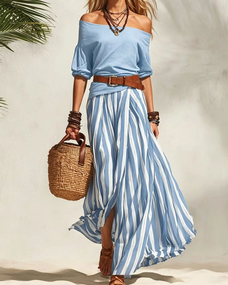 Madison | Striped Maxi Skirt Set