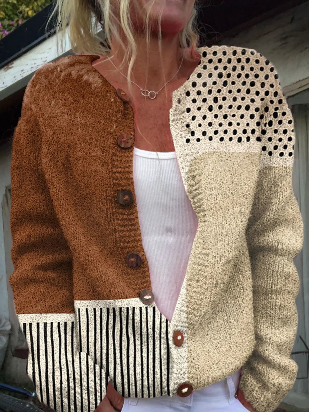 Eloise patchwork knit cardigan