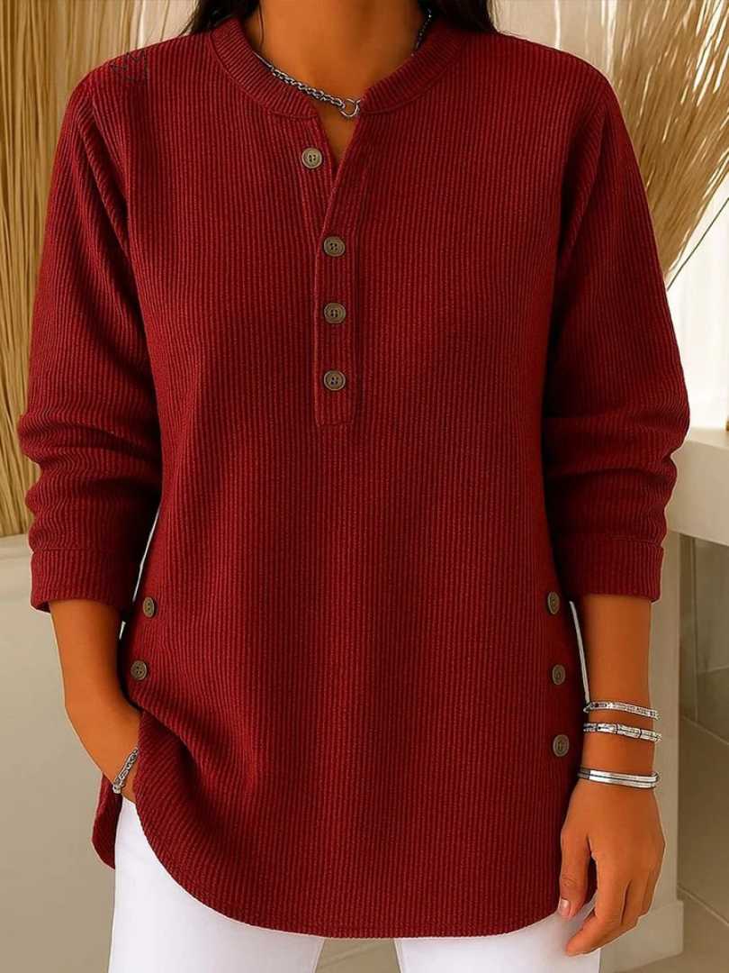 Neve | Henley Knit Tunic Top