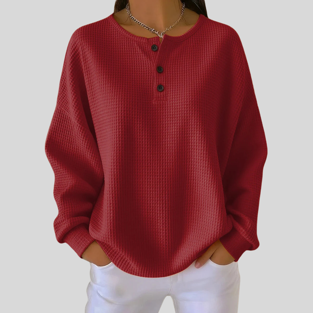 Nessa | Casual Henley Sweatshirt