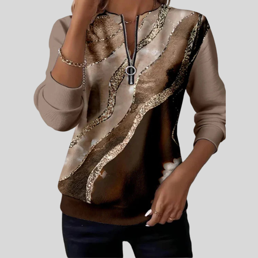 Nirvelle | Vintage Print Half-Zip Sweatshirt