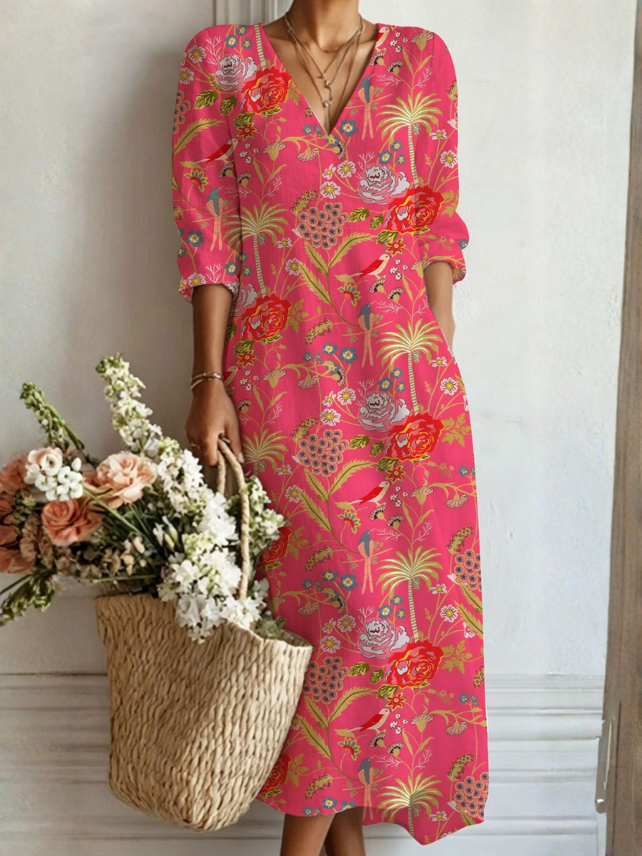 Boho Blossom Print Maxi Dress