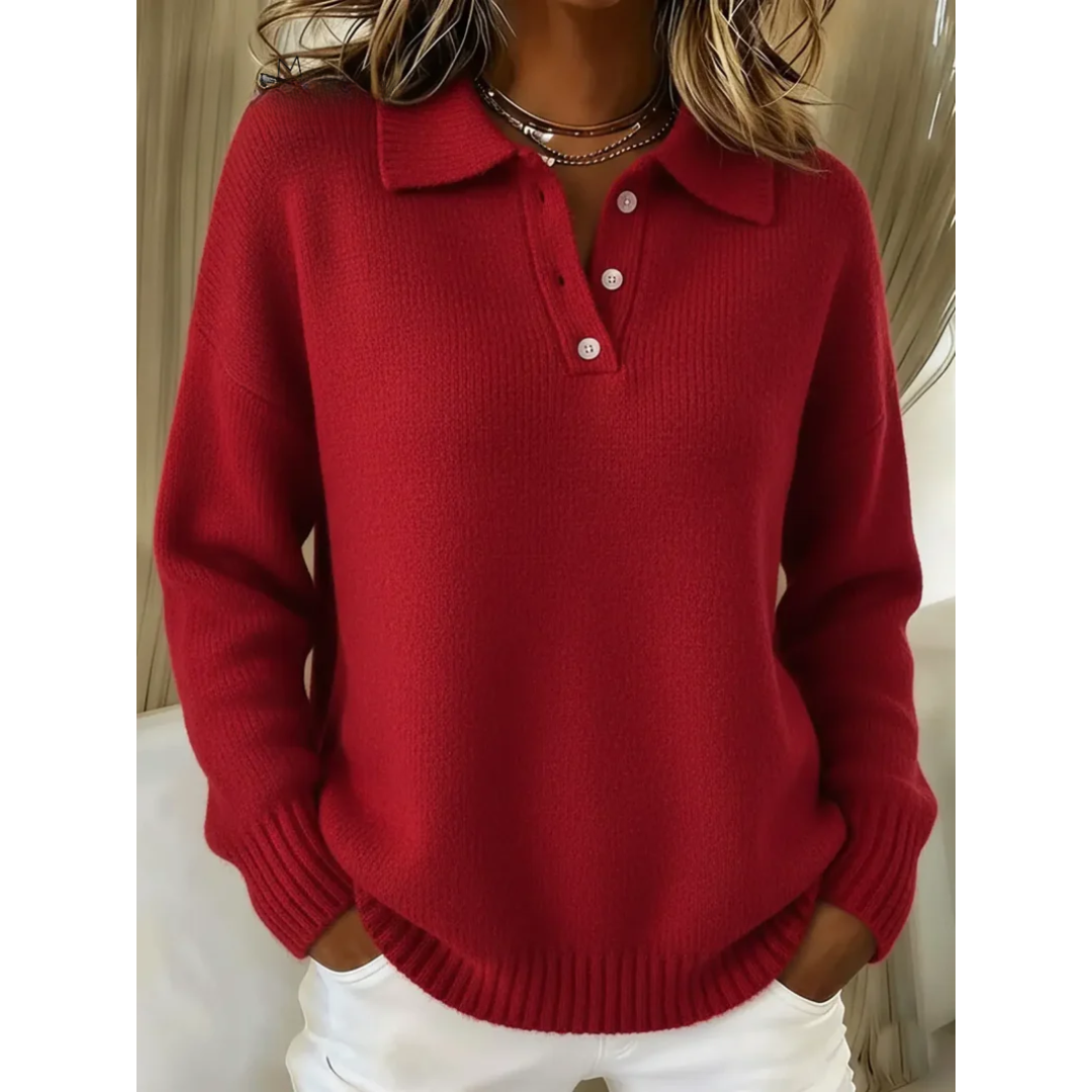 Marina | Soft Polo Collar Sweater