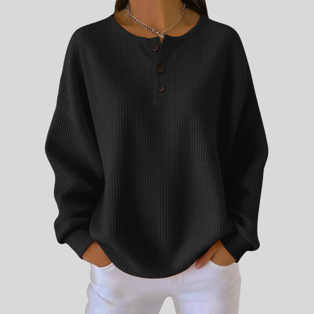 Nessa | Casual Henley Sweatshirt