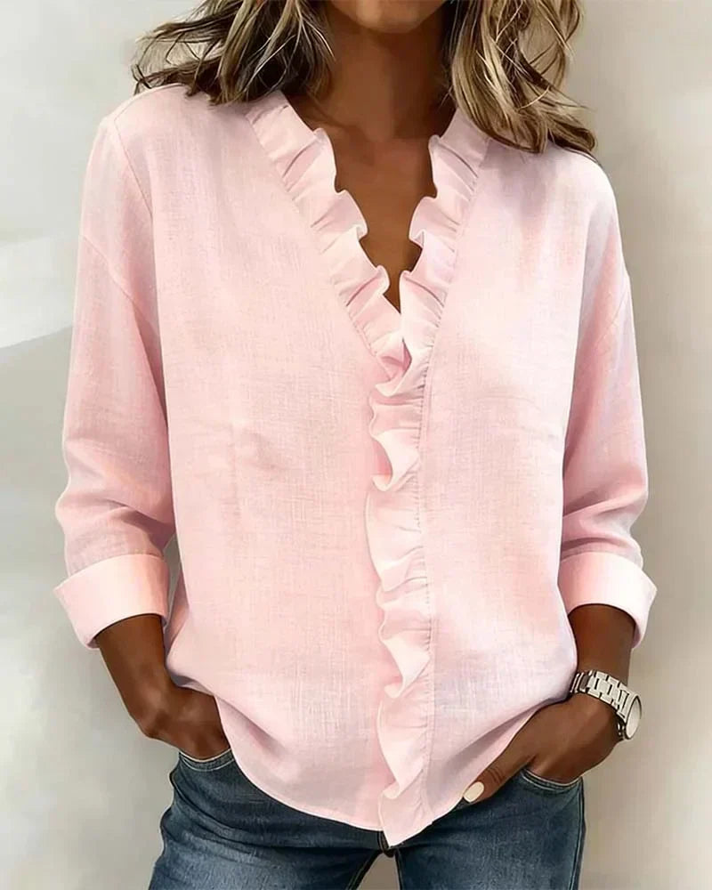 Coralie | Ruffled V-Neck Blouse