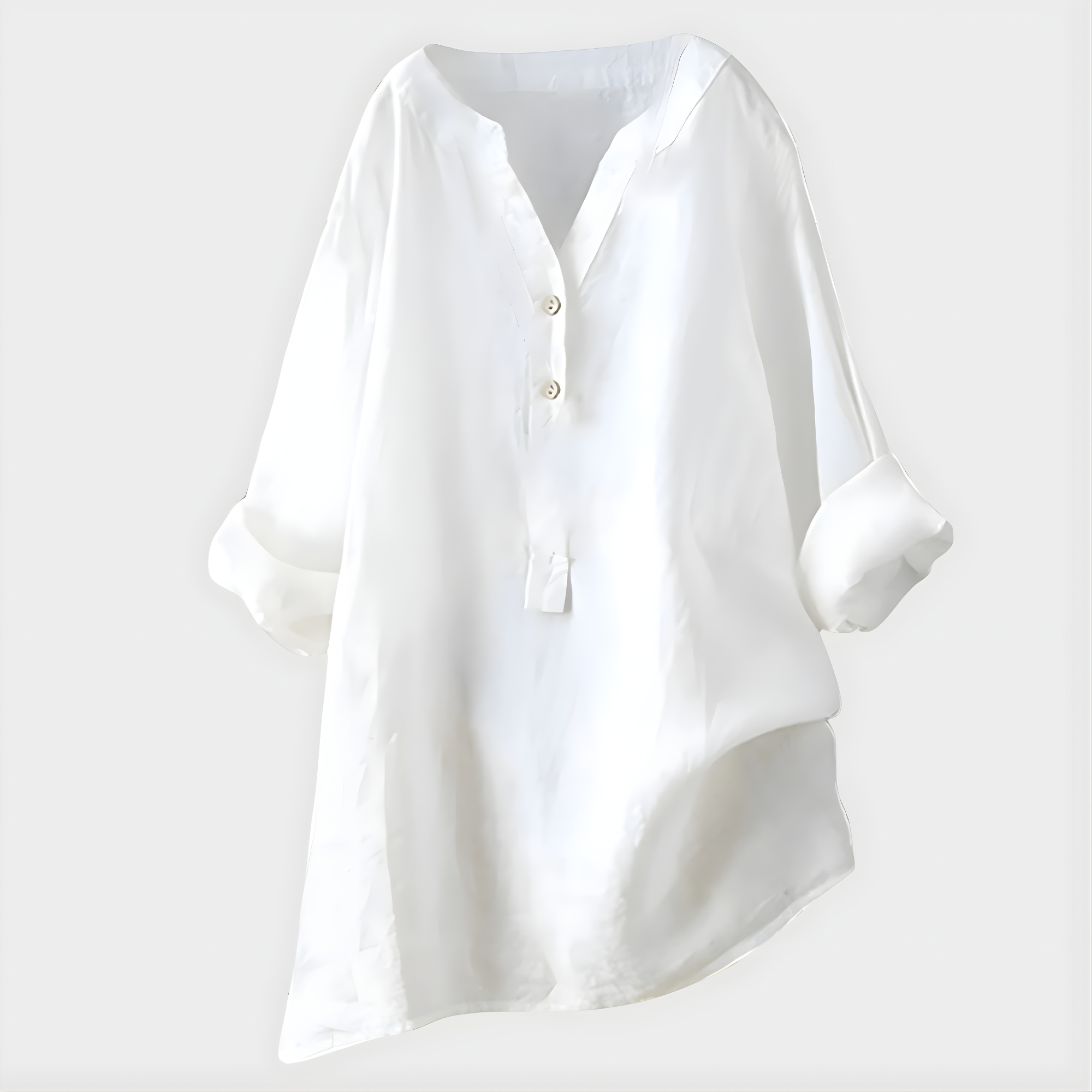 Veronique | Cotton-Linen V-Neck Blouse