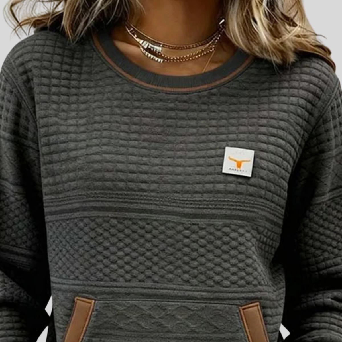 Noelle | Crew Neck Colorblock Sweatshirt
