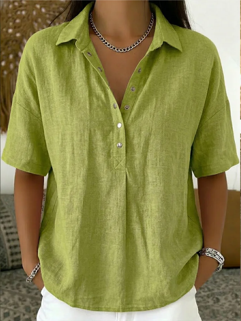 Charlisse | Linen Collared Blouse