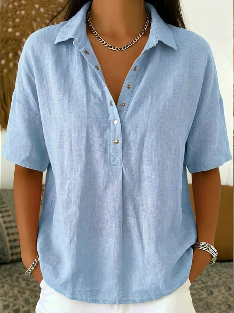 Charlisse | Linen Collared Blouse