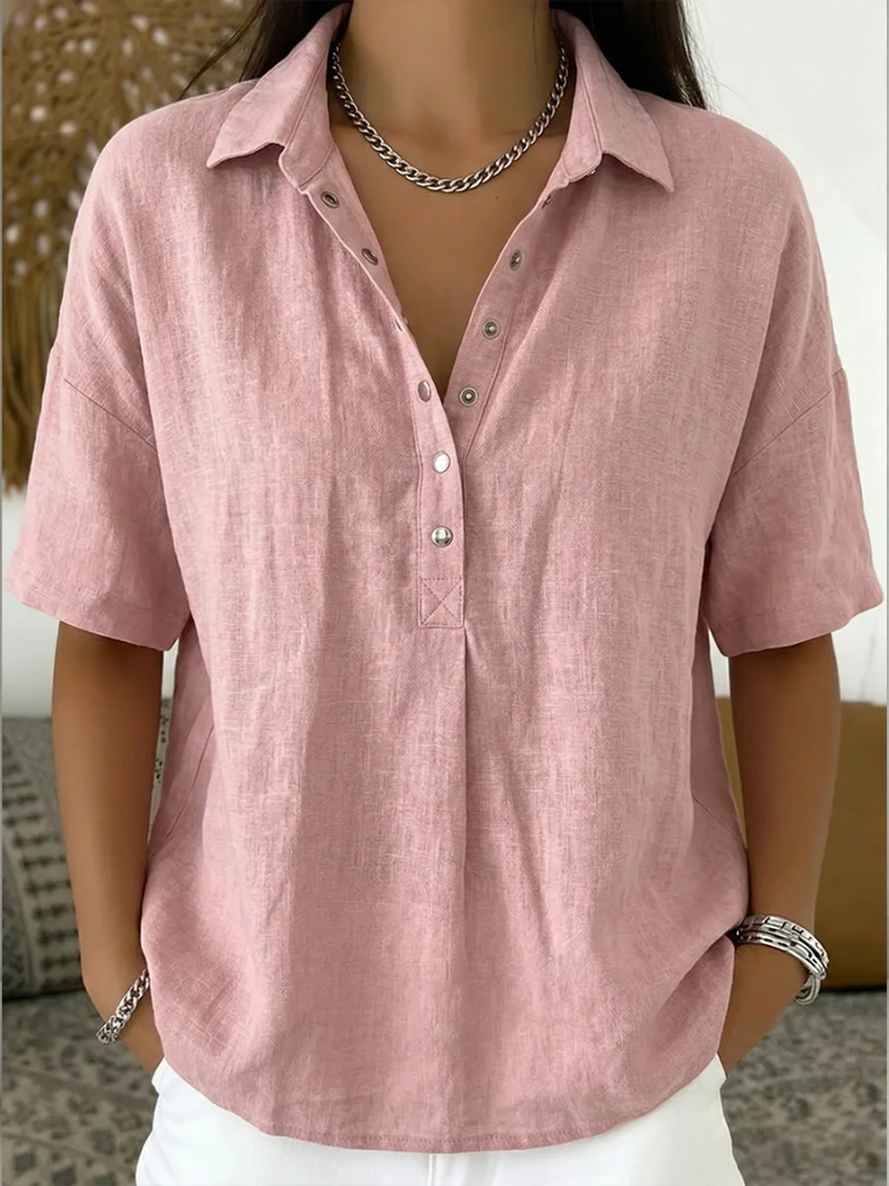 Charlisse | Linen Collared Blouse