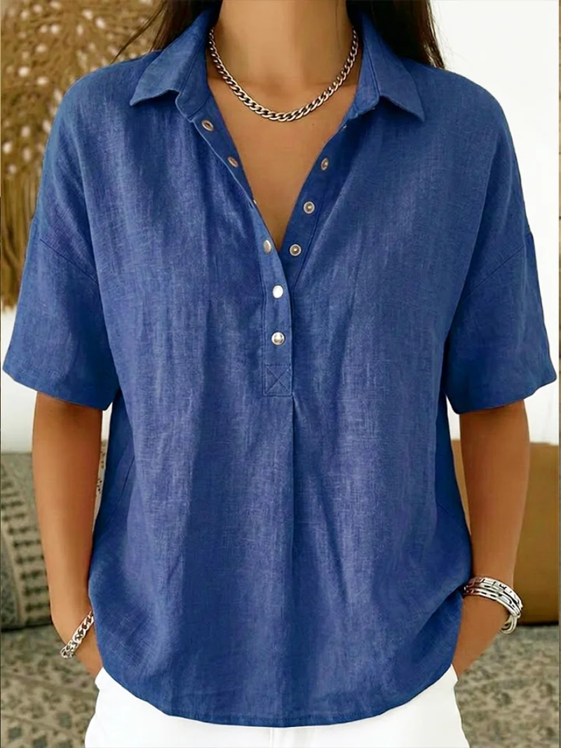 Charlisse | Linen Collared Blouse