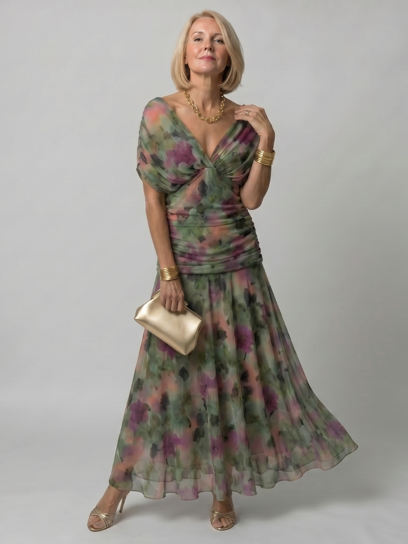 Danae | Off Shoulder Flow Midi Dress
