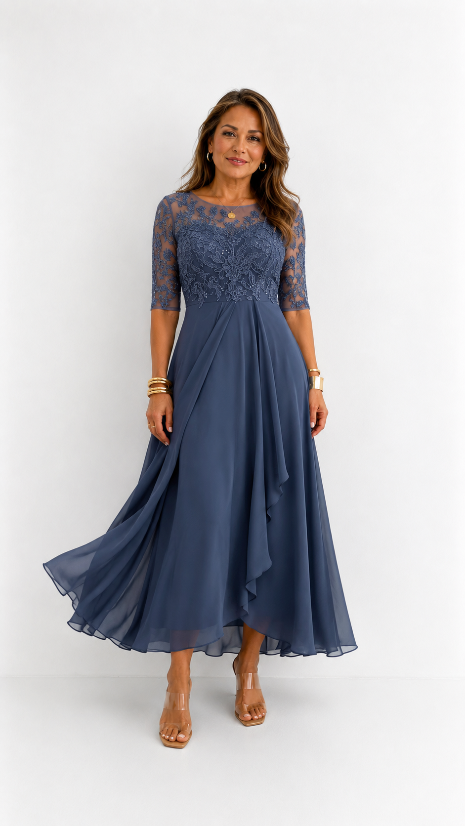 Rhonda | Elegant Lace Midi Dress