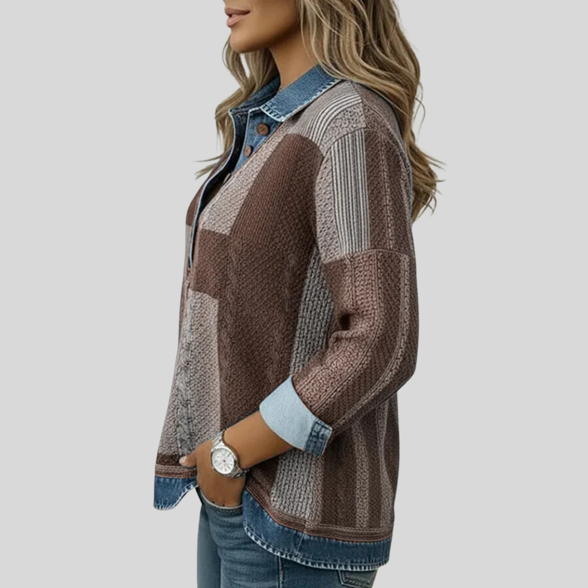 Meridell | Colorblock Print Sweatshirt