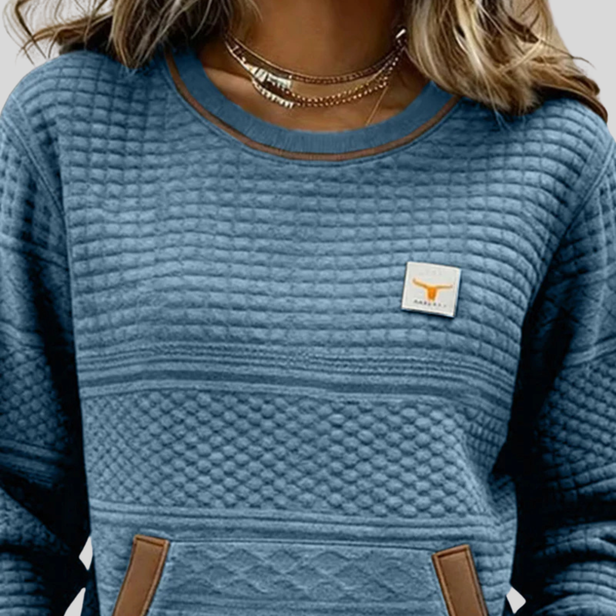 Noelle | Crew Neck Colorblock Sweatshirt