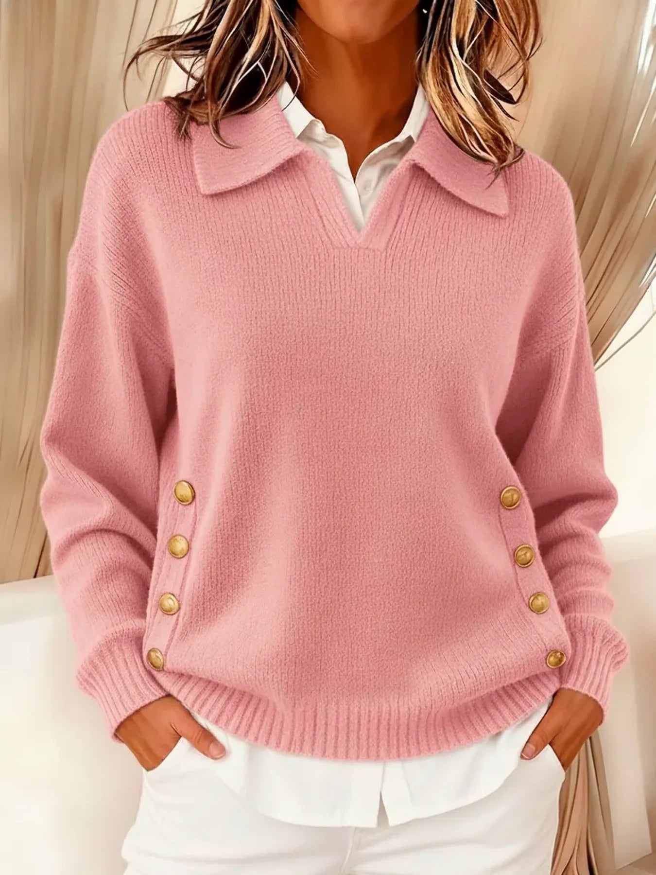 Victoria | Polo Collar Knit Sweater