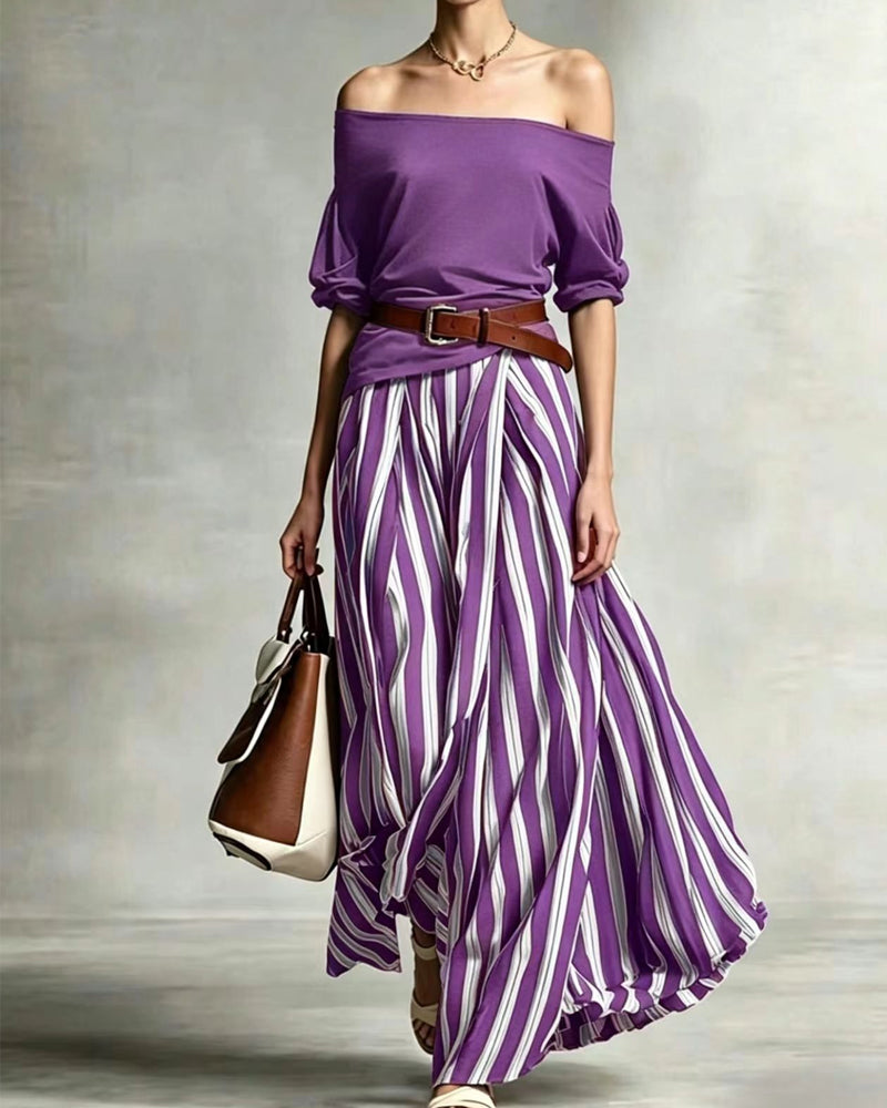 Madison | Striped Maxi Skirt Set