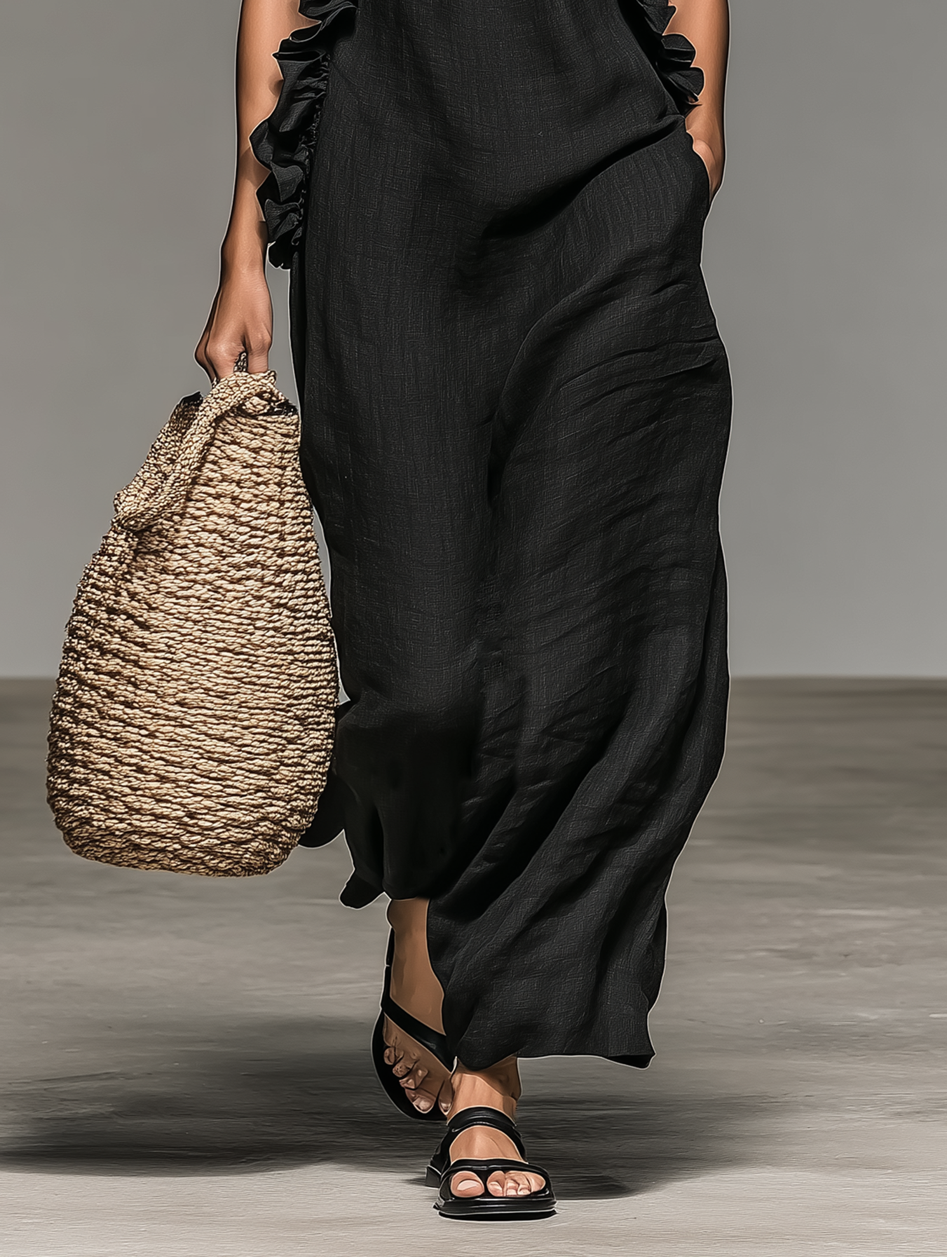 Gladys | Ruffled Maxi Dress with Pockets