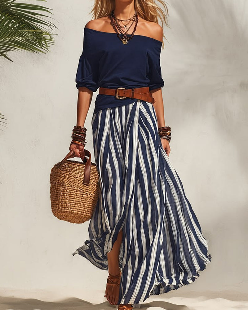 Madison | Striped Maxi Skirt Set