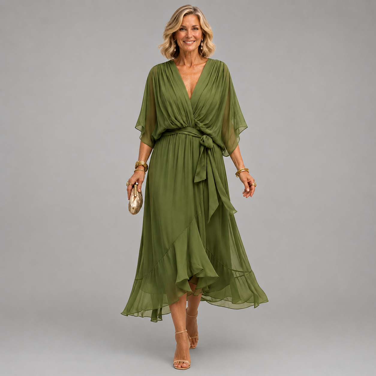 Monica | V-Neck Chiffon Dress