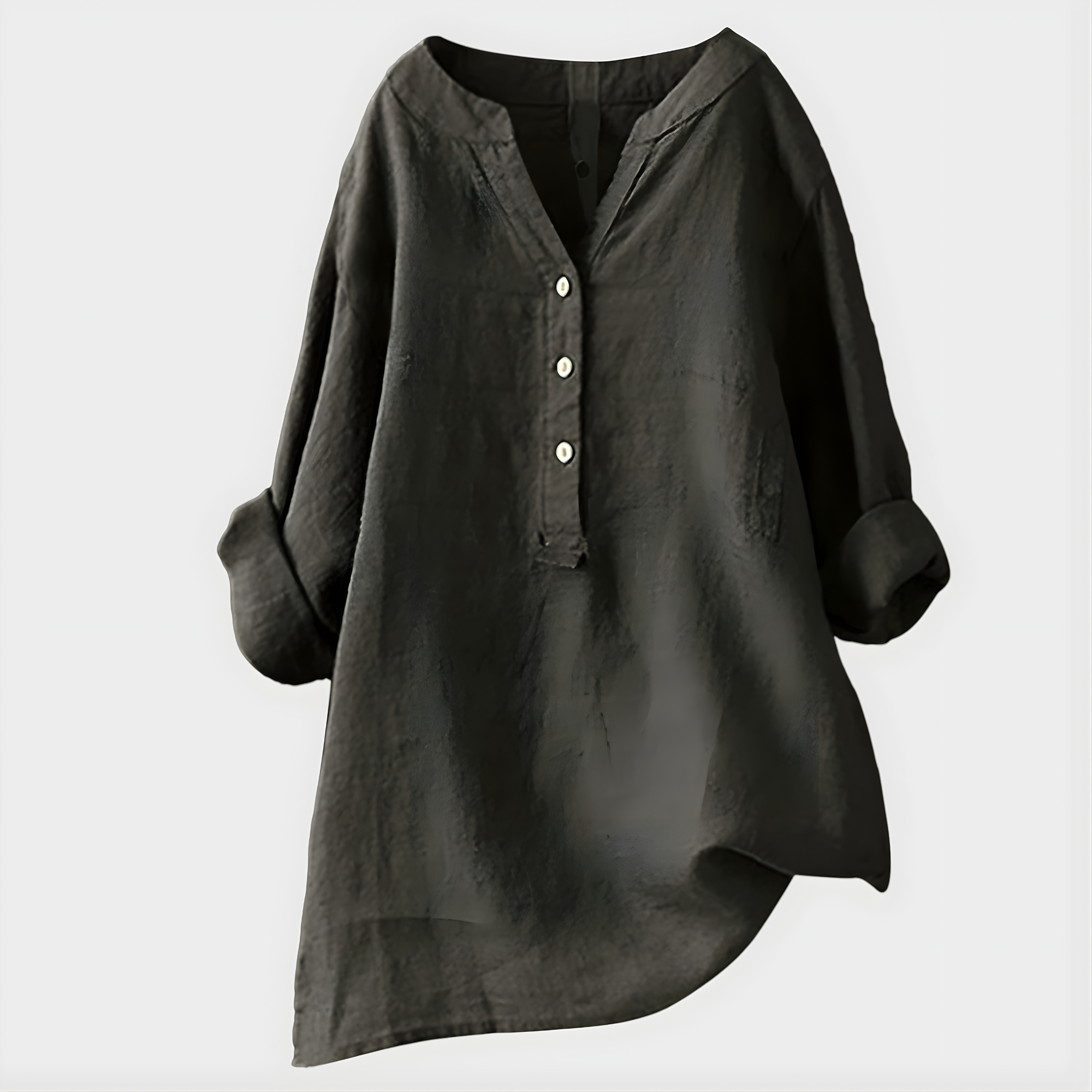 Veronique | Cotton-Linen V-Neck Blouse
