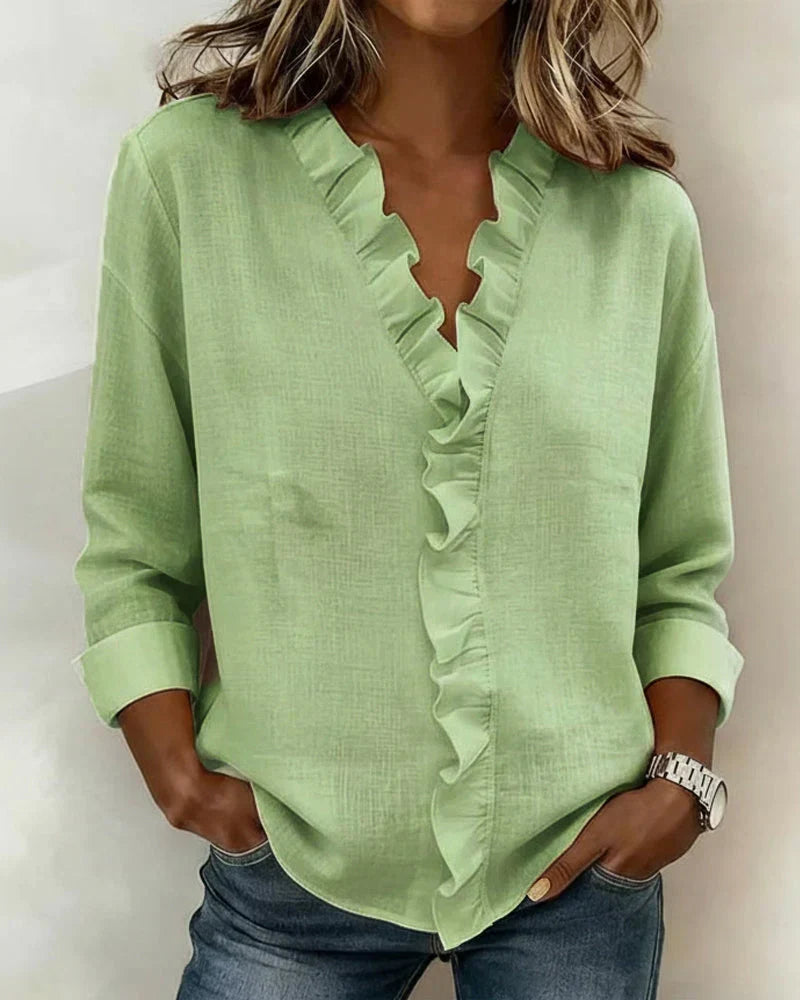 Coralie | Ruffled V-Neck Blouse