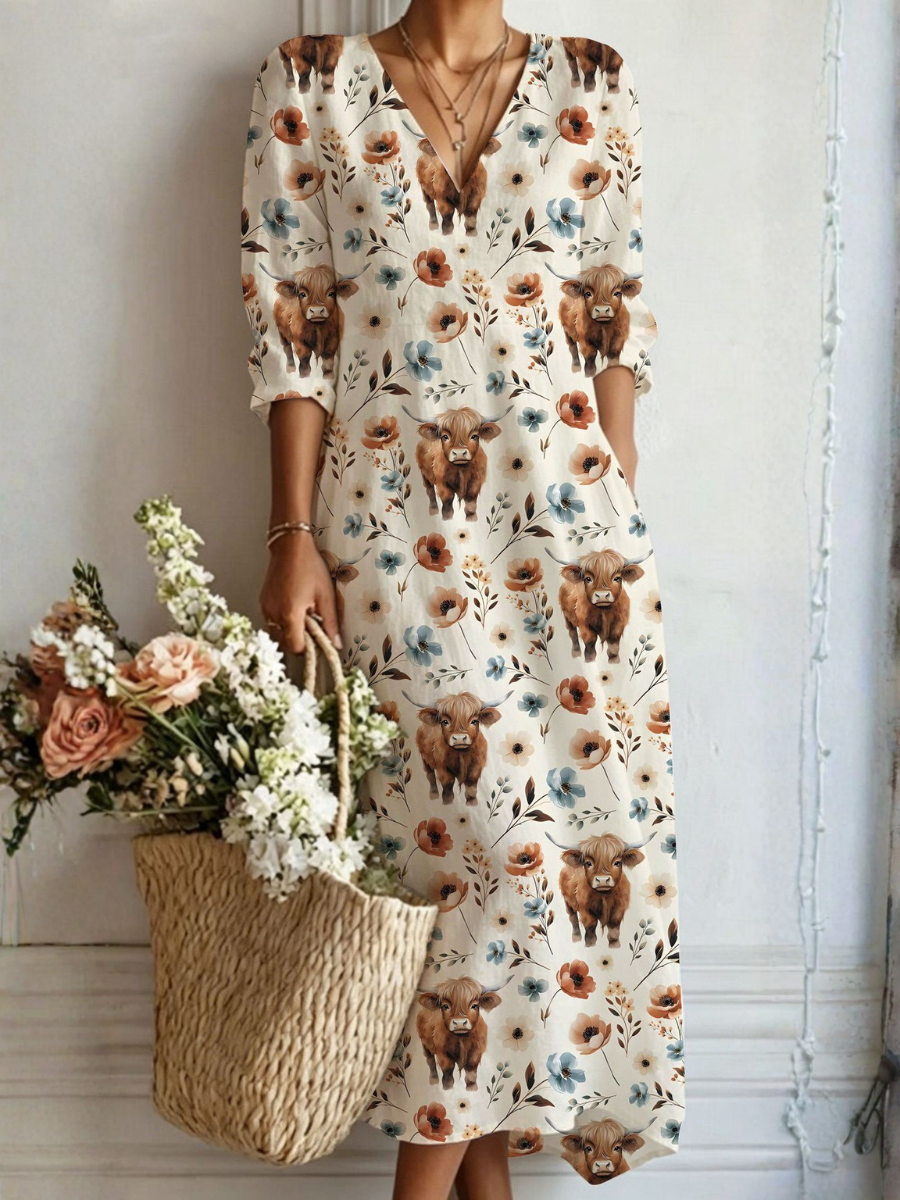 Boho Meadow Print Maxi Dress