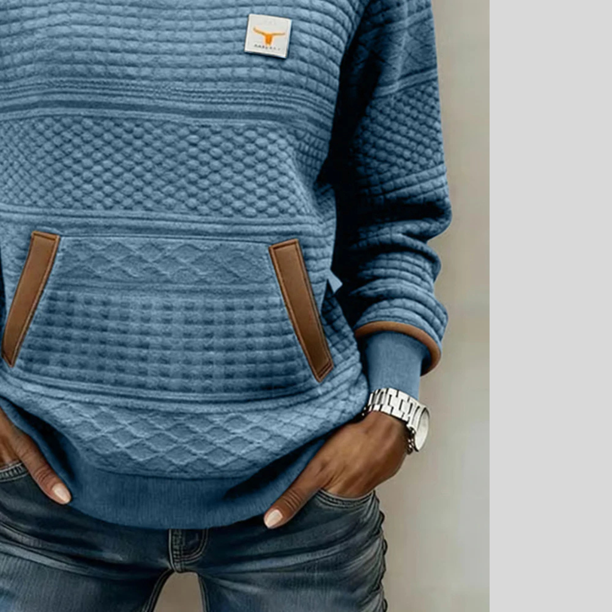 Noelle | Crew Neck Colorblock Sweatshirt
