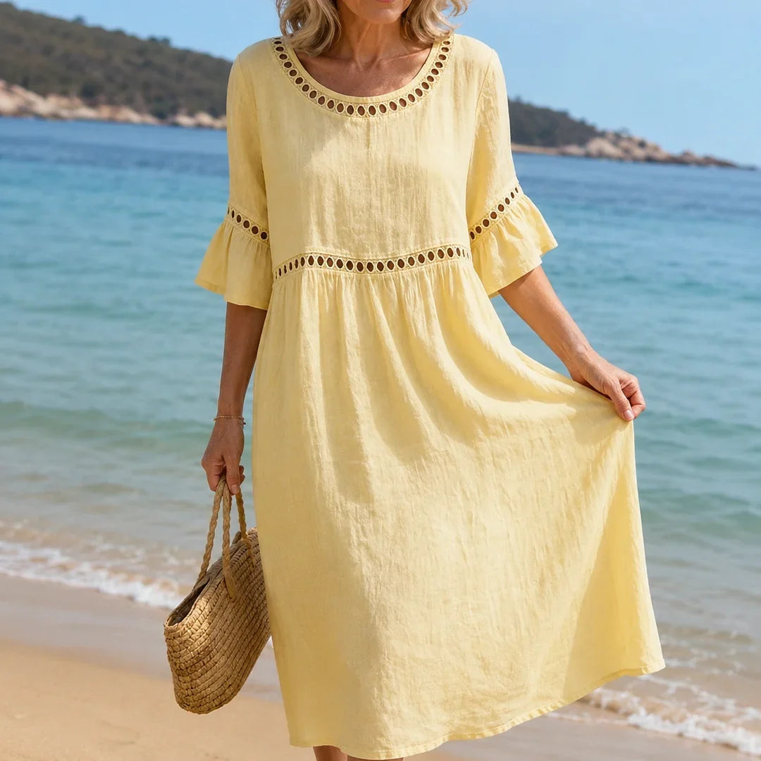 Hélène | Flattering Linen Maxi Dress