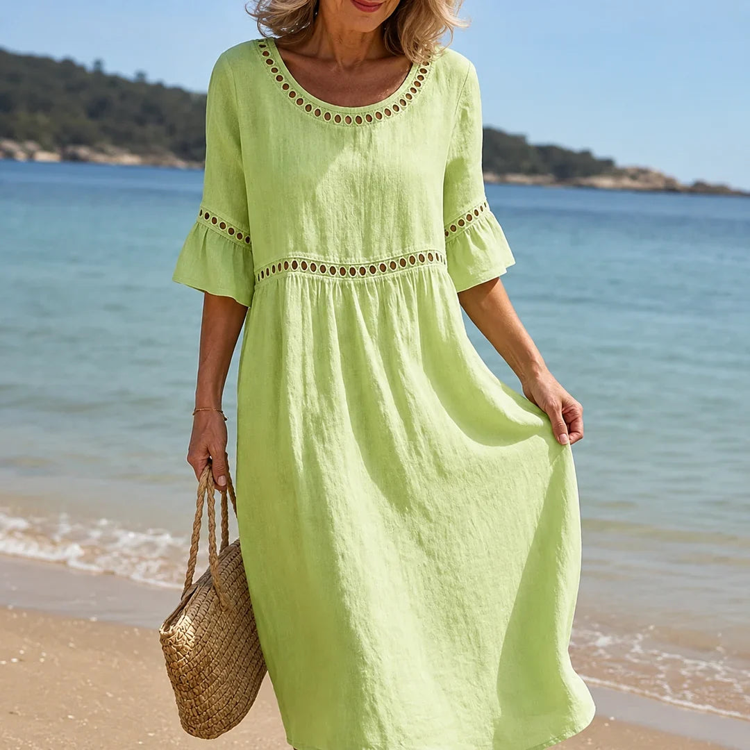 Hélène | Flattering Linen Maxi Dress