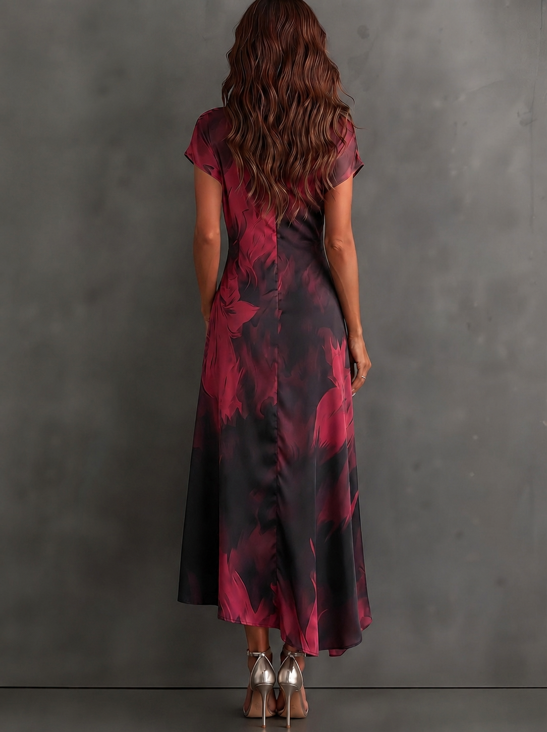 Serena | Abstract Print Wrap Midi Dress