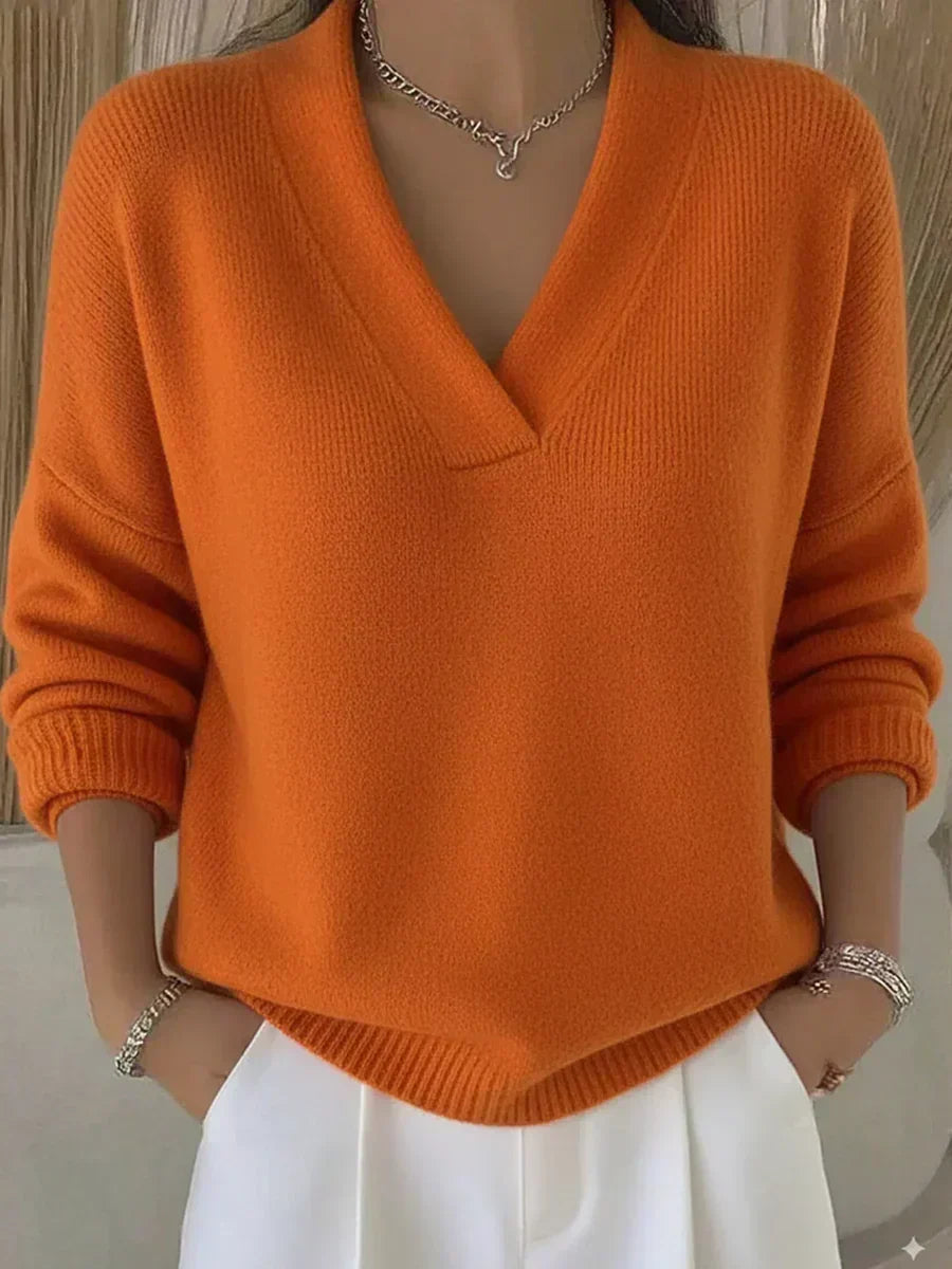 Violet | Deep V-Neck Knit Sweater