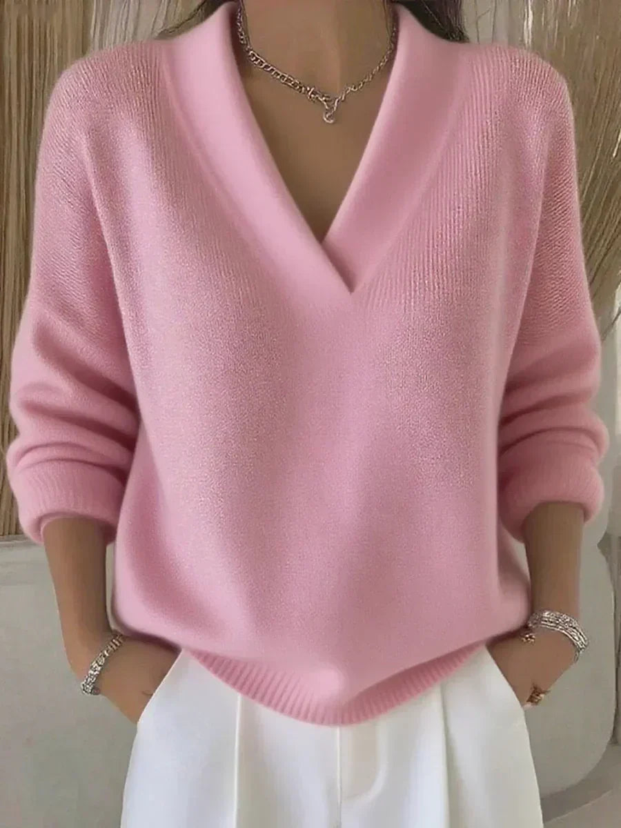 Violet | Deep V-Neck Knit Sweater