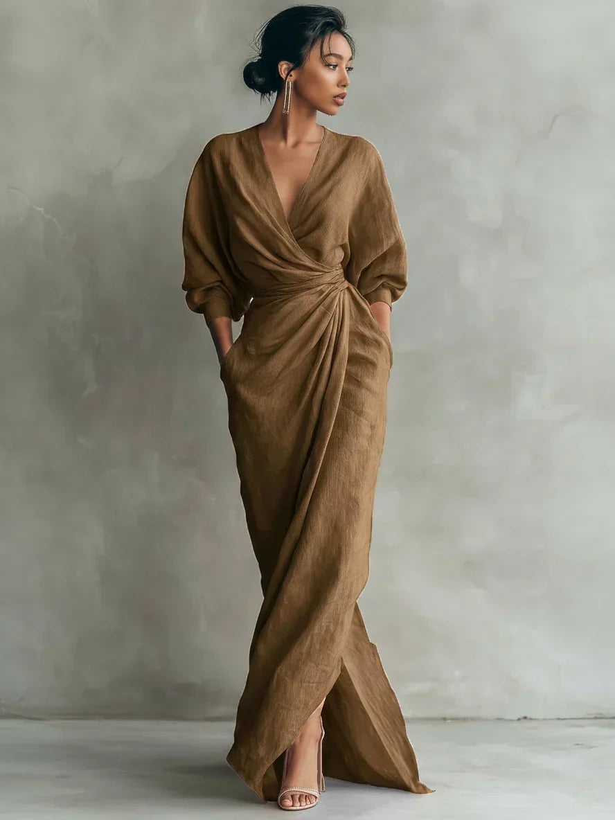 Lorena Maxi Dress with V-Neck