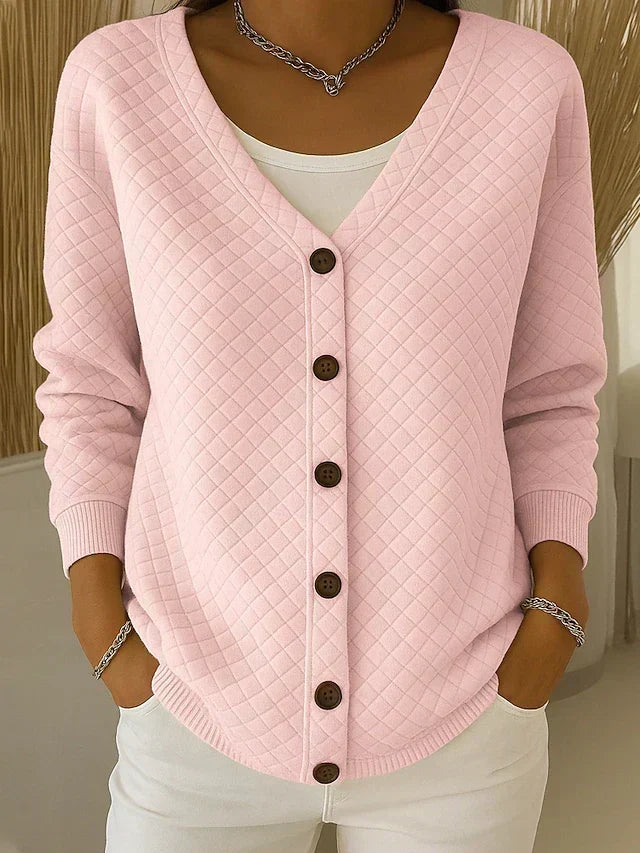 Lenora | Quilted Knit Button Cardigan