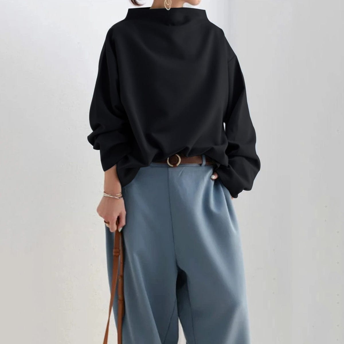 Joan | Draped High-Neck Top