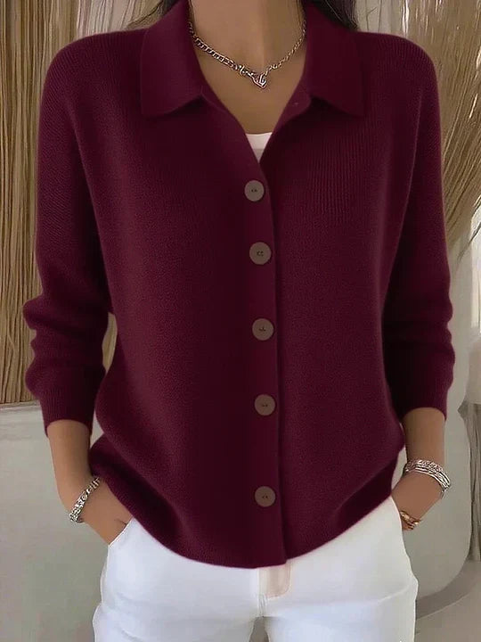 Josephine | Collared Button-Front Cardigan