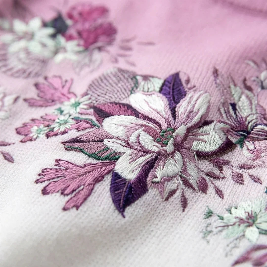 Annalise | Floral Turtleneck Cotton Sweater