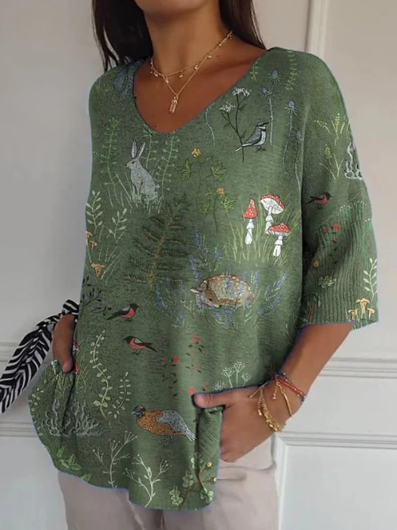 Fern | Woodland Print Relaxed Top