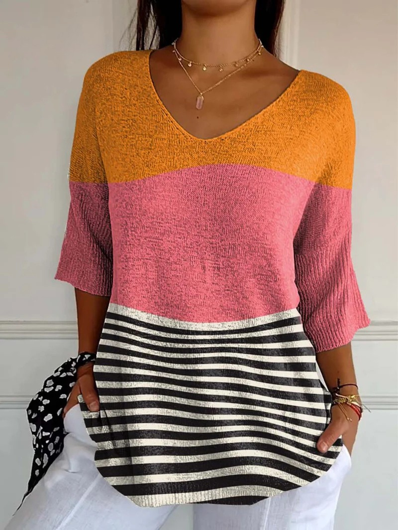 Corinna | Relaxed Color-Block Pullover